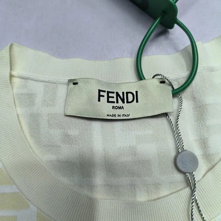 Fendi FENDI Yellow Logo Print Short Sleeve T-Shirt 0079 Size US L / EU 52-54 / 3 - 2 Thumbnail