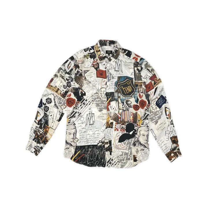 Fendi Fendi Floral Print Long Sleeve Shirt 0079 Size US M / EU 48-50 / 2 - 2 Thumbnail
