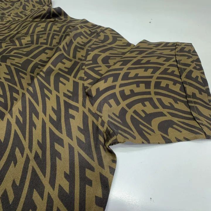 Fendi Fendi Double F Print Silk Short Sleeve Shirt 0079 Size US M / EU 48-50 / 2 - 6 Thumbnail