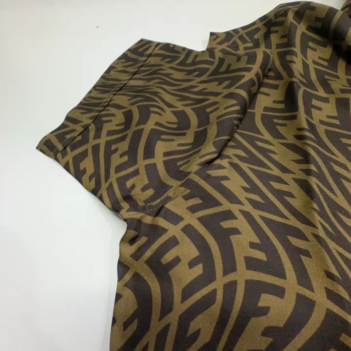 Fendi Fendi Double F Print Silk Short Sleeve Shirt 0079 Size US M / EU 48-50 / 2 - 7 Thumbnail