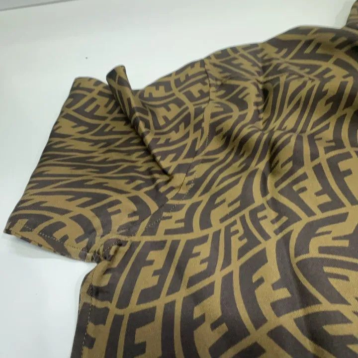 Fendi Fendi Double F Print Silk Short Sleeve Shirt 0079 Size US M / EU 48-50 / 2 - 11 Thumbnail
