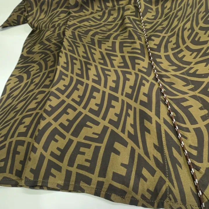 Fendi Fendi Double F Print Silk Short Sleeve Shirt 0079 Size US M / EU 48-50 / 2 - 8 Thumbnail