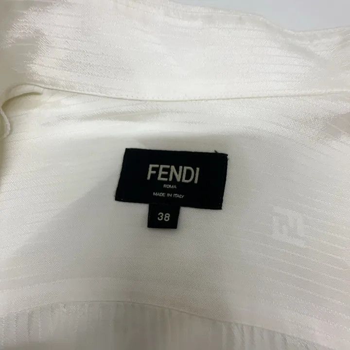 Fendi FENDI White Short Sleeve Button-Up Shirt 0079 Size US M / EU 48-50 / 2 - 5 Thumbnail