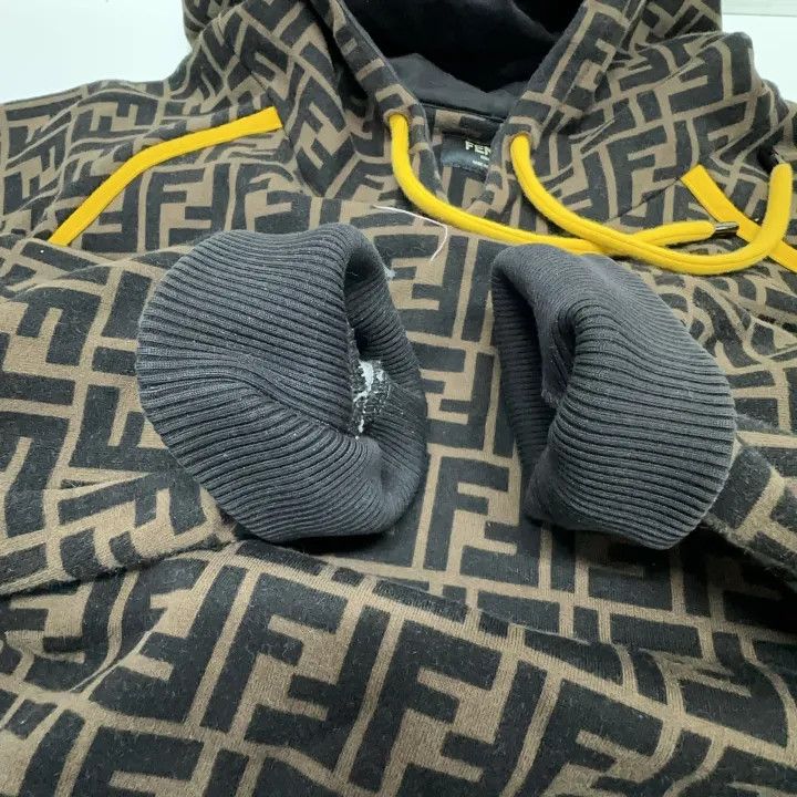Fendi Fendi Brown Cotton Hooded Sweatshirt for Men 0079 Size US XL / EU 56 / 4 - 9 Thumbnail