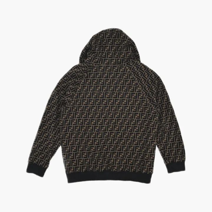 Fendi Fendi Brown Cotton Hooded Sweatshirt for Men 0079 Size US XL / EU 56 / 4 - 3 Thumbnail