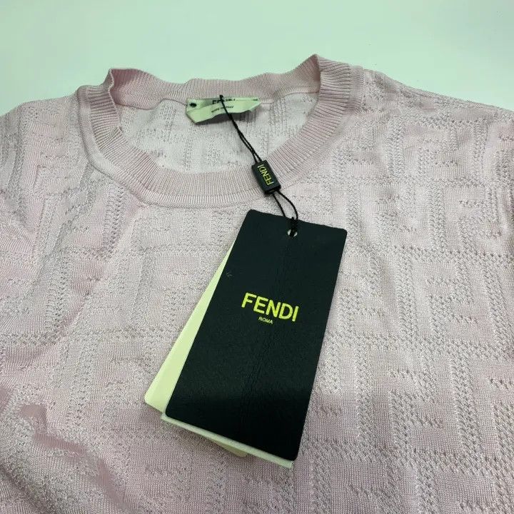 Fendi Fendi Pink Knit Short Sleeve Top 0079 Size US M / EU 48-50 / 2 - 6 Thumbnail