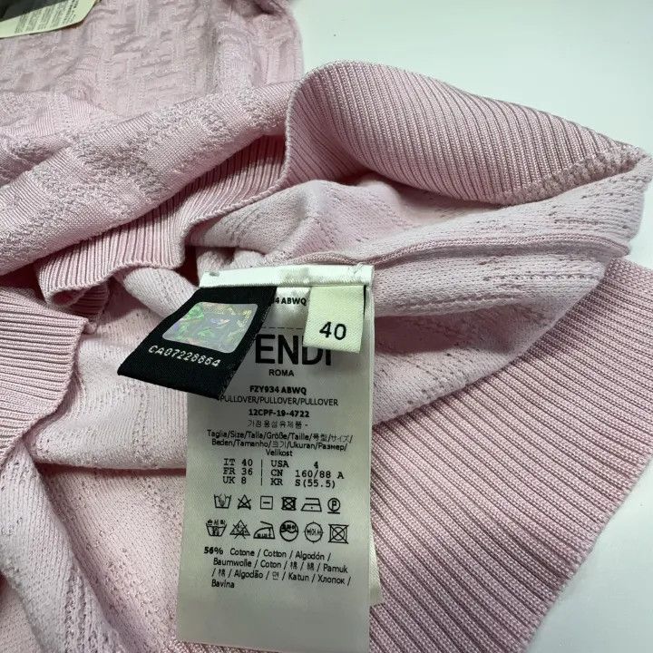 Fendi Fendi Pink Knit Short Sleeve Top 0079 Size US M / EU 48-50 / 2 - 4 Thumbnail
