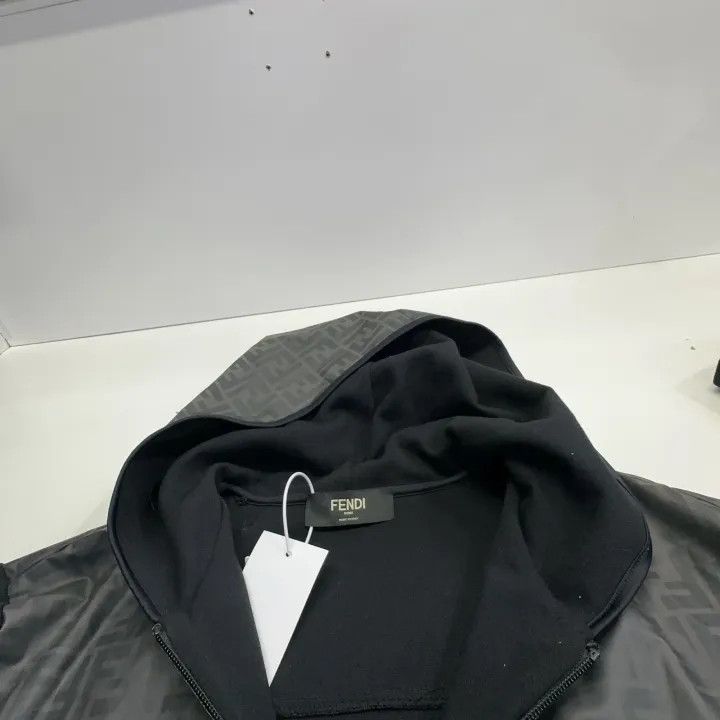 Fendi Fendi Black Zip Hooded Jacket for Men 0079 Size US XXL / EU 58 / 5 - 6 Thumbnail