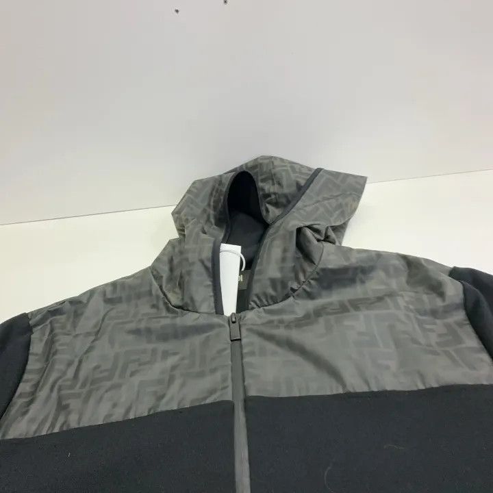 Fendi Fendi Black Zip Hooded Jacket for Men 0079 Size US XXL / EU 58 / 5 - 9 Thumbnail