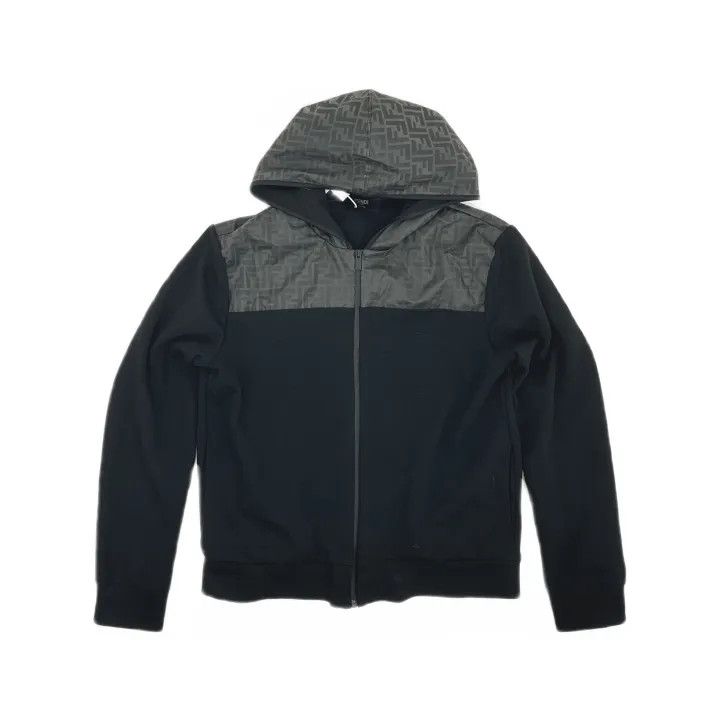 Fendi Fendi Black Zip Hooded Jacket for Men 0079 Size US XXL / EU 58 / 5 - 2 Thumbnail