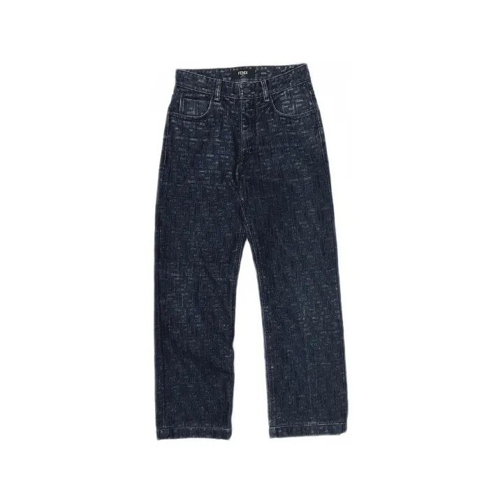 Fendi FENDI Blue Embroidered Denim Pants 0079 Size US 29 - 2 Thumbnail