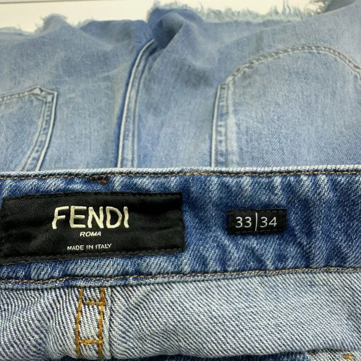 Fendi FENDI Blue Casual Fringed Pocket Shorts 0079 Size US 33 - 6 Thumbnail