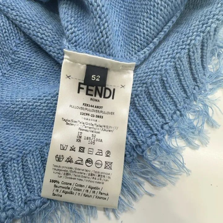 Fendi Fendi SS23 Blue FF Pattern Sweater for Men 0079 Size US L / EU 52-54 / 3 - 3 Thumbnail