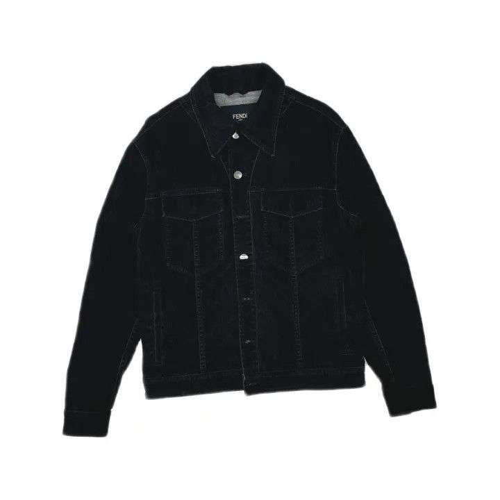 Fendi Fendi Logo Plush Denim Jacket 0079 Size US L / EU 52-54 / 3 - 2 Thumbnail