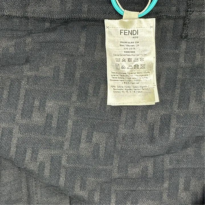 Fendi Fendi Girls' Black Logo Pattern Shirt Jacket 0079 Size US L / EU 52-54 / 3 - 4 Thumbnail
