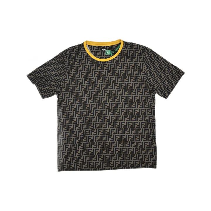 Fendi Fendi Brown Logo Print Short Sleeve T-Shirt 0079 Size US XXL / EU 58 / 5 - 2 Thumbnail