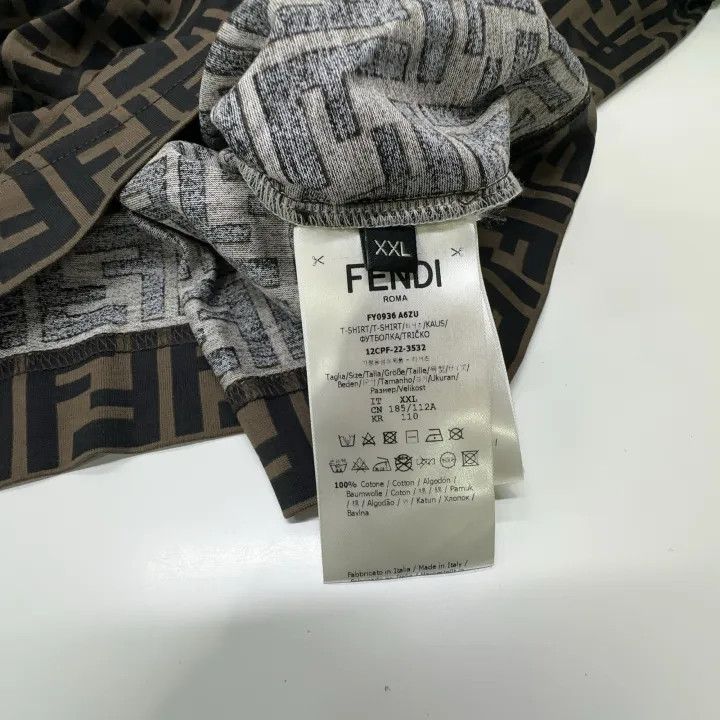 Fendi Fendi Brown Logo Print Short Sleeve T-Shirt 0079 Size US XXL / EU 58 / 5 - 4 Thumbnail