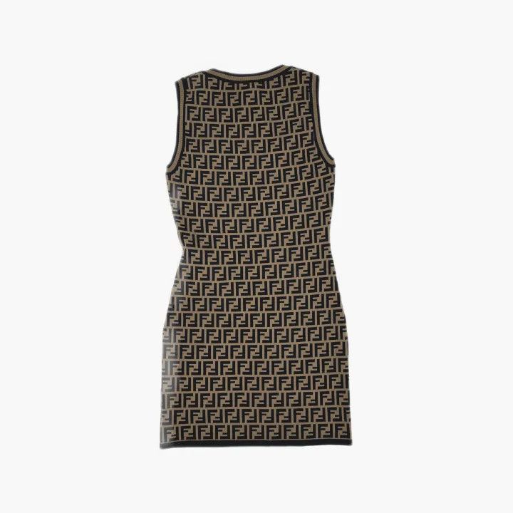Fendi Fendi Monogram Knit Sleeveless Dress 0079 Size US 44 / EU 60 - 3 Thumbnail