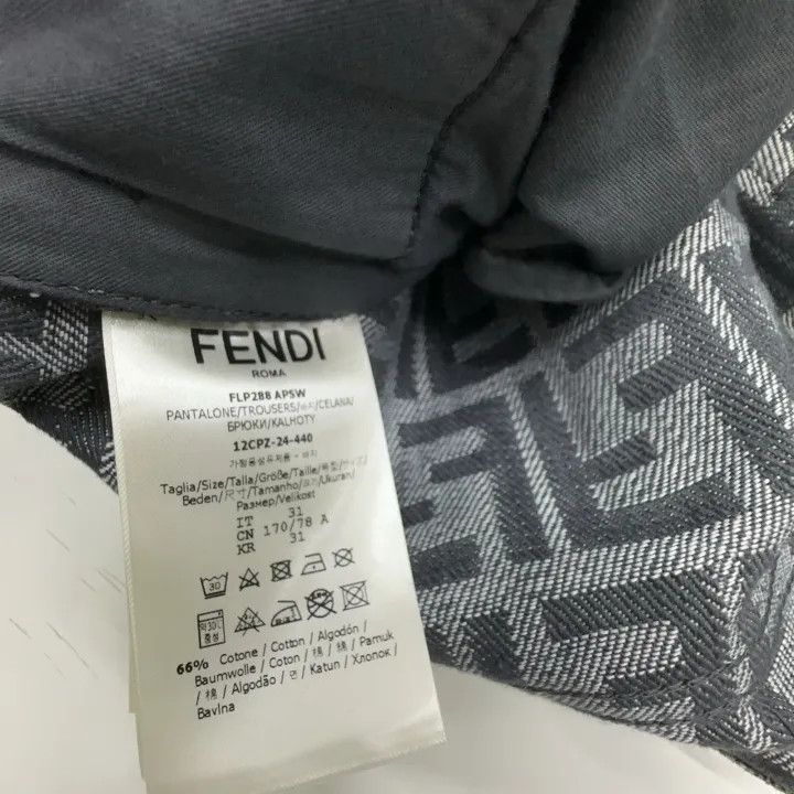 Fendi Fendi Gray Logo Pattern Straight Leg Jeans 0079 Size US 31 - 3 Thumbnail