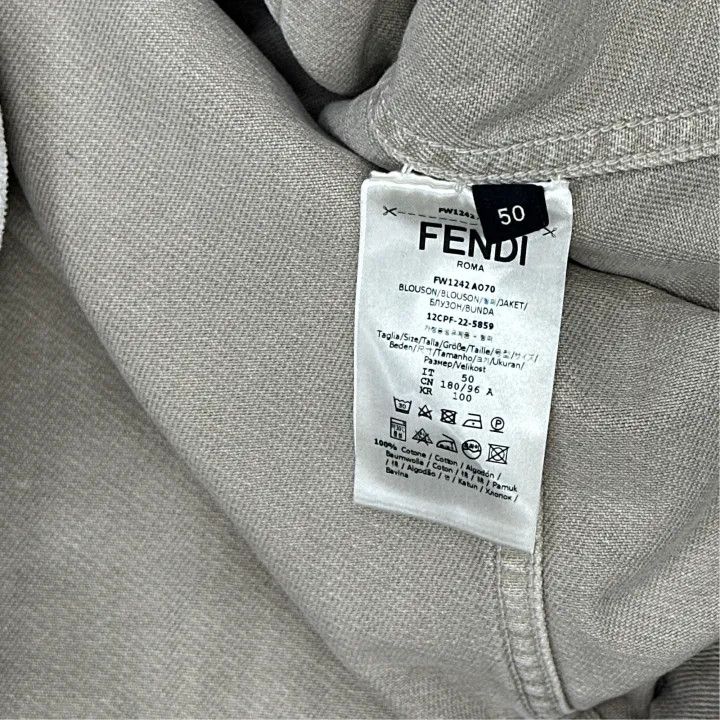 Fendi Fendi Casual Solid Jacket for Men in Beige 0079 Size US L / EU 52-54 / 3 - 3 Thumbnail