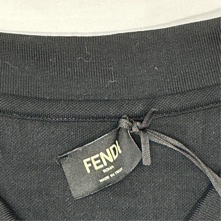 Fendi Fendi Black Logo Print Polo Shirt for Men 0079 Size US XXL / EU 58 / 5 - 2 Thumbnail