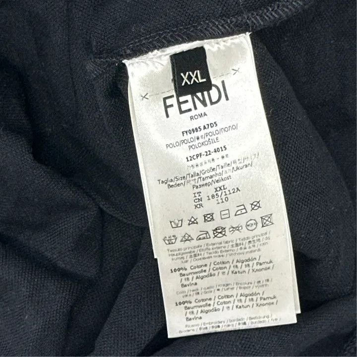 Fendi Fendi Black Logo Print Polo Shirt for Men 0079 Size US XXL / EU 58 / 5 - 3 Thumbnail