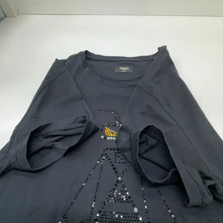 Fendi Fendi Black Rhinestone Pattern Short Sleeve T-Shirt 0079 Size US L / EU 52-54 / 3 - 9 Thumbnail