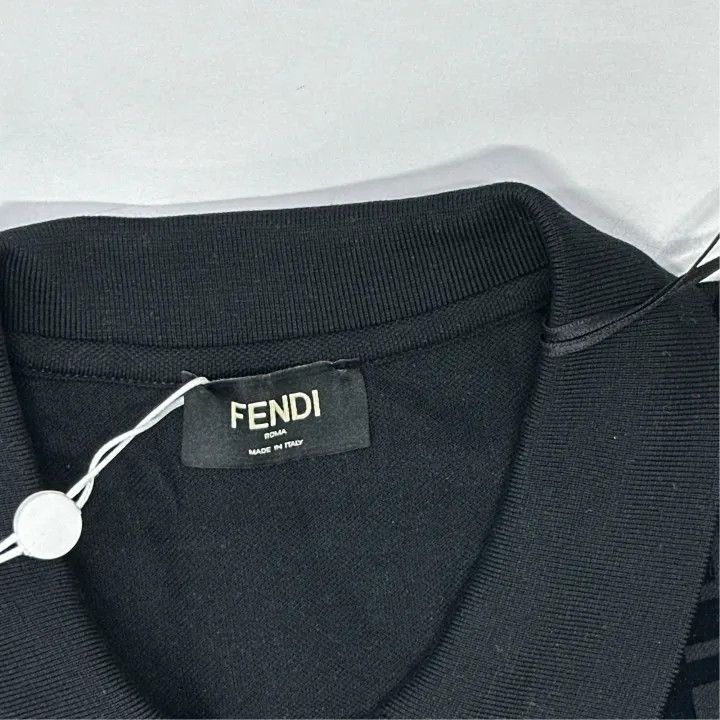 Fendi Fendi Black Logo Pattern Polo Shirt 0079 Size US M / EU 48-50 / 2 - 2 Thumbnail