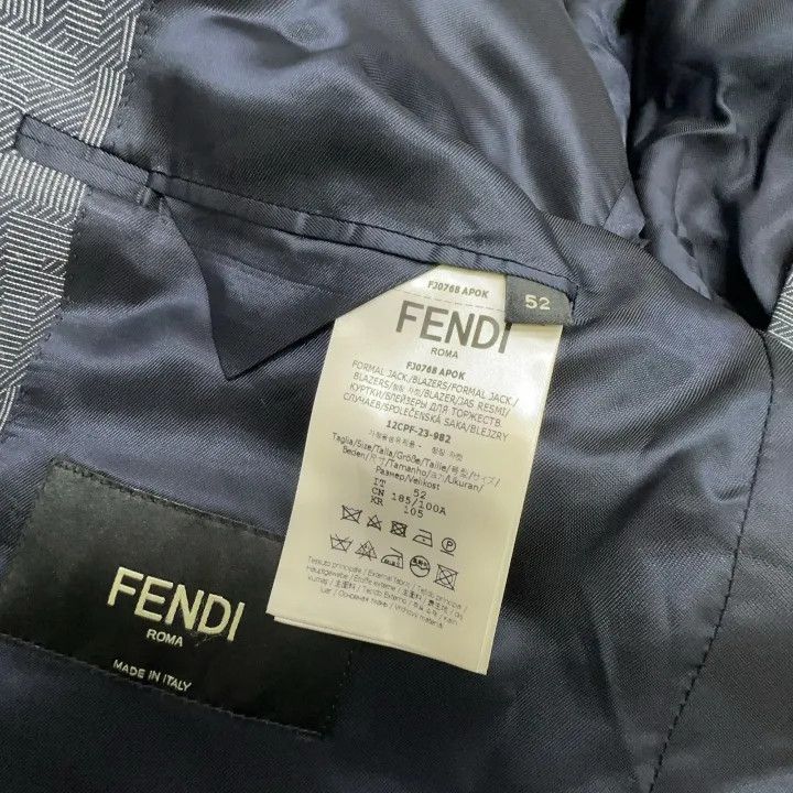 Fendi Fendi Logo Print Long Sleeve Suit Jacket 0079 Size US XL / EU 56 / 4 - 3 Thumbnail