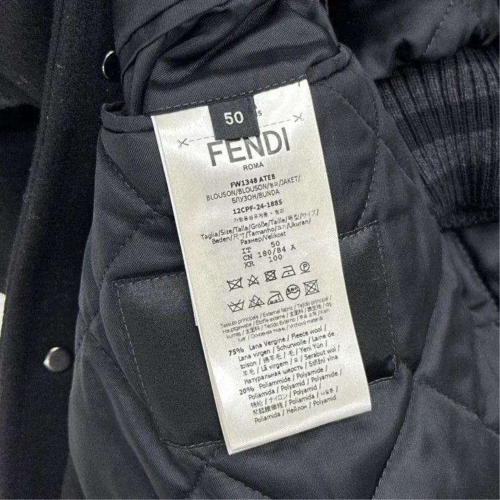 Fendi Fendi Men's Black Printed Long Sleeve Jacket 0079 Size US L / EU 52-54 / 3 - 2 Thumbnail