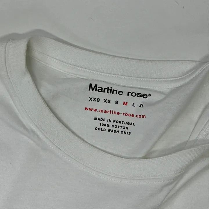 Martine Rose Martine Rose Logo Print White Short Sleeve T-Shirt 0079 Size US M / EU 48-50 / 2 - 2 Thumbnail