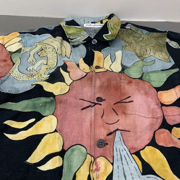 Our Legacy Our Legacy Sunflower Print Short Sleeve Shirt 0079 Size US M / EU 48-50 / 2 - 2 Thumbnail