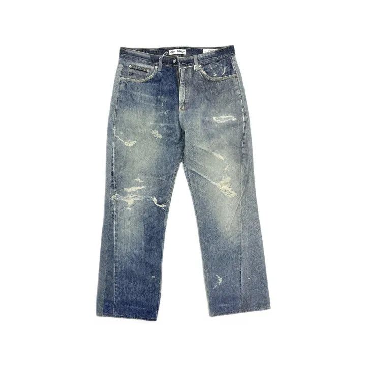 Our Legacy Our Legacy Third Cut Printed Denim Pants 0079 Size US 33 - 2 Thumbnail