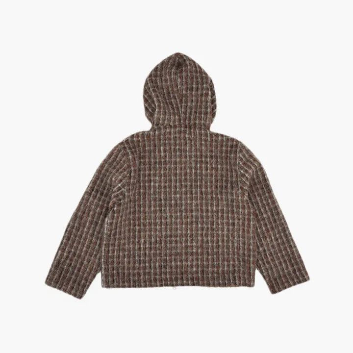 Our Legacy Our Legacy Fuzzy Wool Plaid Hooded Knit Jacket 0079 Size US M / EU 48-50 / 2 - 3 Thumbnail