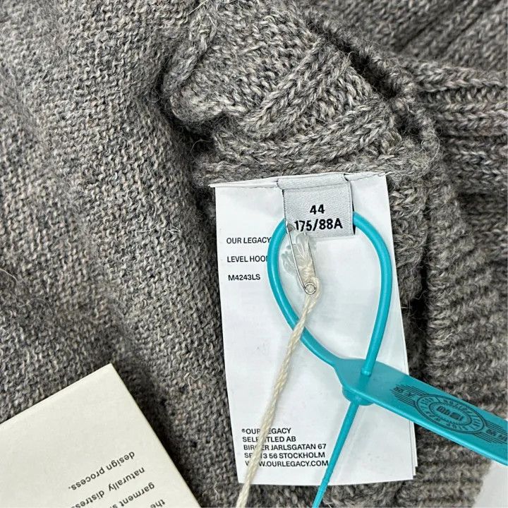 Our Legacy Our Legacy Gray Wool Zip Knit Sweater 0079 Size US M / EU 48-50 / 2 - 3 Thumbnail