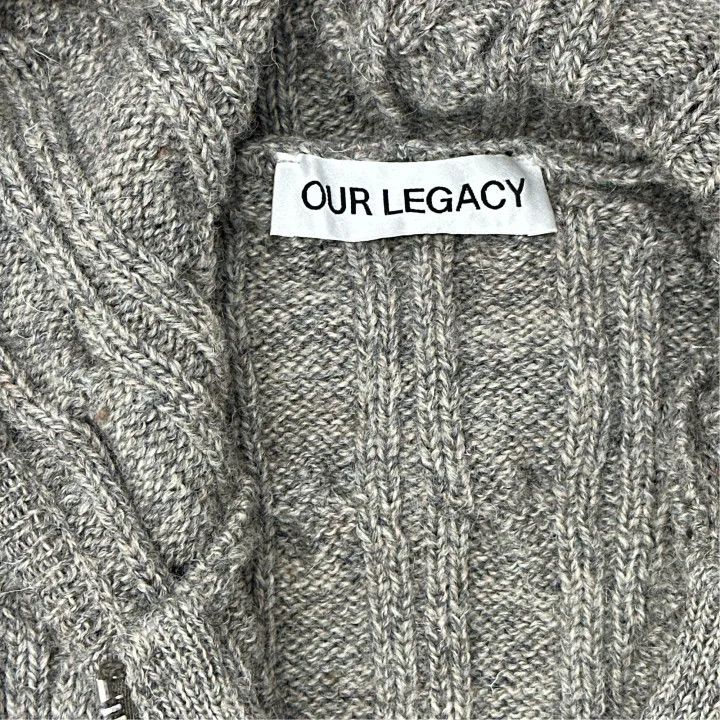 Our Legacy Our Legacy Gray Wool Zip Knit Sweater 0079 Size US M / EU 48-50 / 2 - 2 Thumbnail