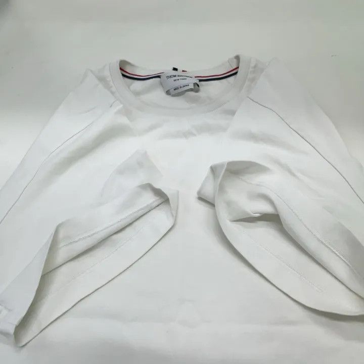 Thom Browne Thom Browne White Short Sleeve T-Shirt 0079 Size US M / EU 48-50 / 2 - 11 Thumbnail