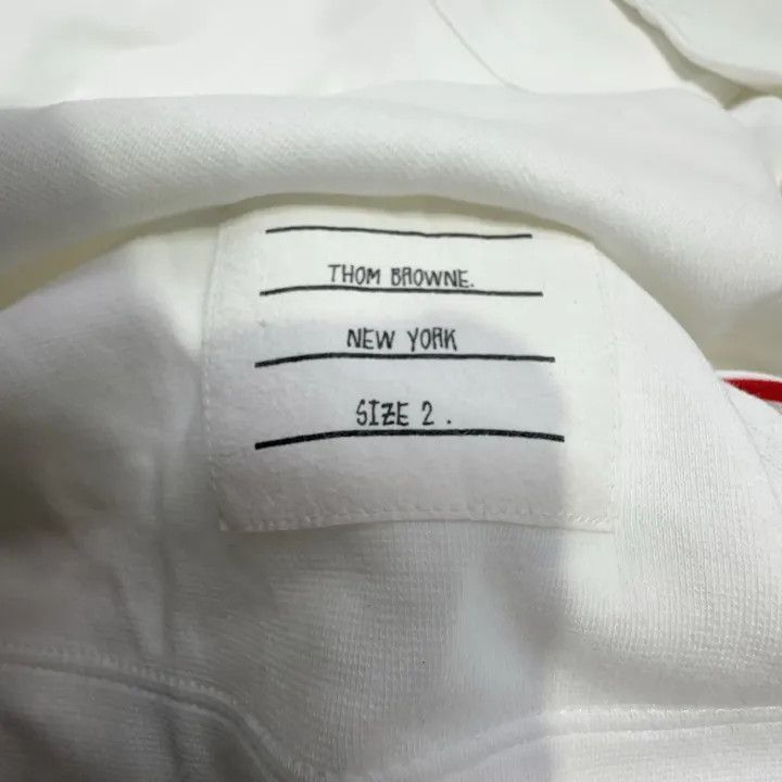 Thom Browne Thom Browne White Ribbed Short Sleeve T-Shirt 0079 Size US S / EU 44-46 / 1 - 4 Thumbnail