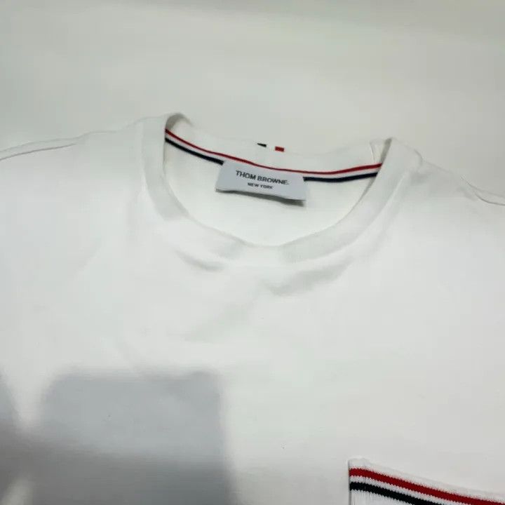 Thom Browne Thom Browne White Ribbed Short Sleeve T-Shirt 0079 Size US S / EU 44-46 / 1 - 7 Thumbnail
