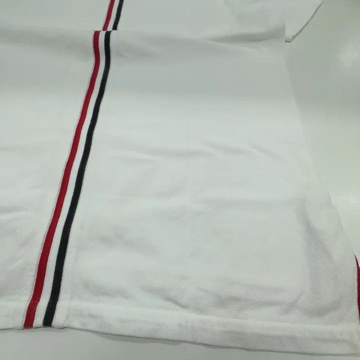 Thom Browne Thom Browne White Striped Cotton T-Shirt 0079 Size US S / EU 44-46 / 1 - 14 Thumbnail