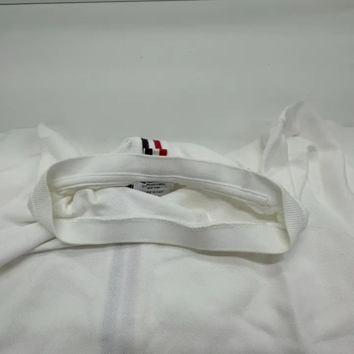 Thom Browne Thom Browne White Striped Cotton T-Shirt 0079 Size US S / EU 44-46 / 1 - 8 Thumbnail