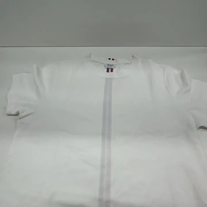 Thom Browne Thom Browne White Striped Cotton T-Shirt 0079 Size US S / EU 44-46 / 1 - 10 Thumbnail