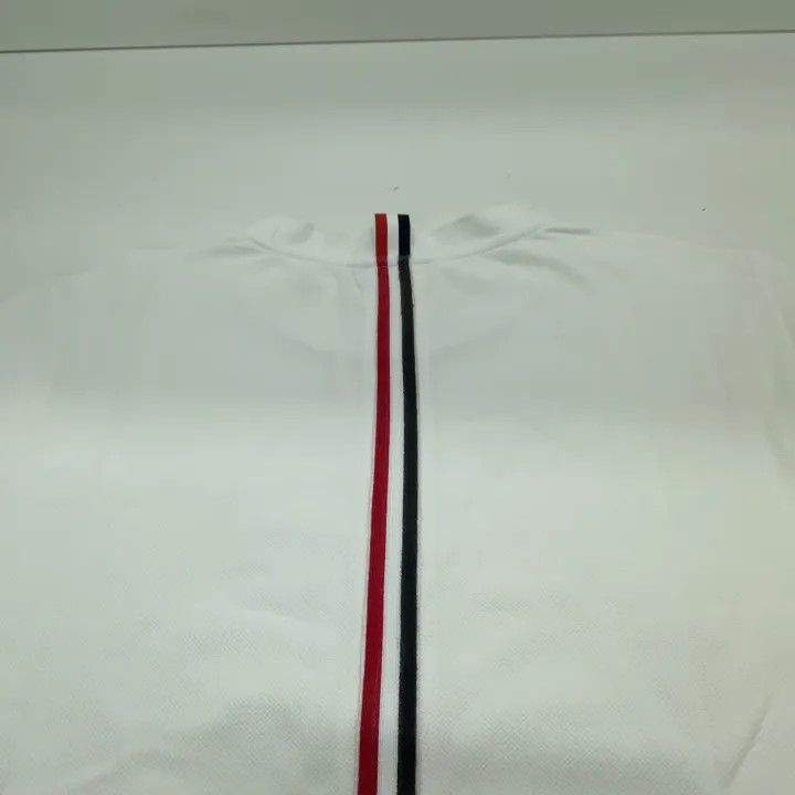 Thom Browne Thom Browne White Striped Cotton T-Shirt 0079 Size US S / EU 44-46 / 1 - 13 Thumbnail