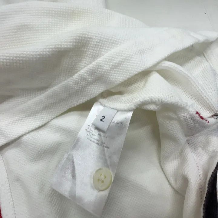 Thom Browne Thom Browne White Striped Cotton T-Shirt 0079 Size US S / EU 44-46 / 1 - 5 Thumbnail