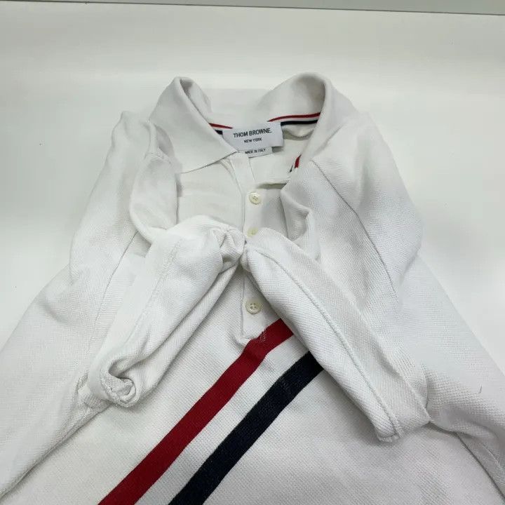 Thom Browne Thom Browne Striped Print Short Sleeve Polo 0079 Size US S / EU 44-46 / 1 - 10 Thumbnail