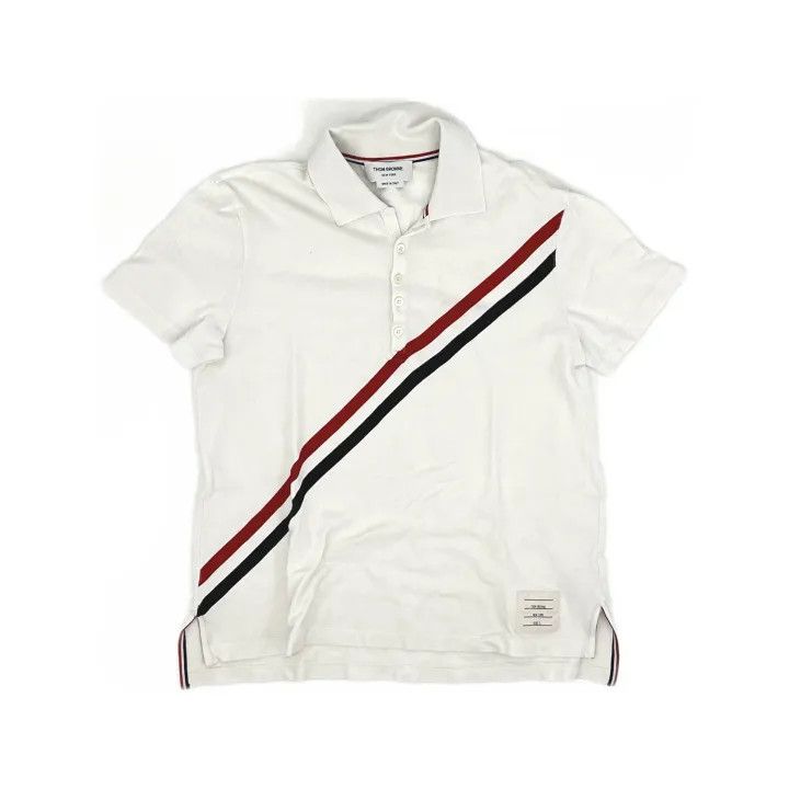 Thom Browne Thom Browne Striped Print Short Sleeve Polo 0079 Size US S / EU 44-46 / 1 - 2 Thumbnail