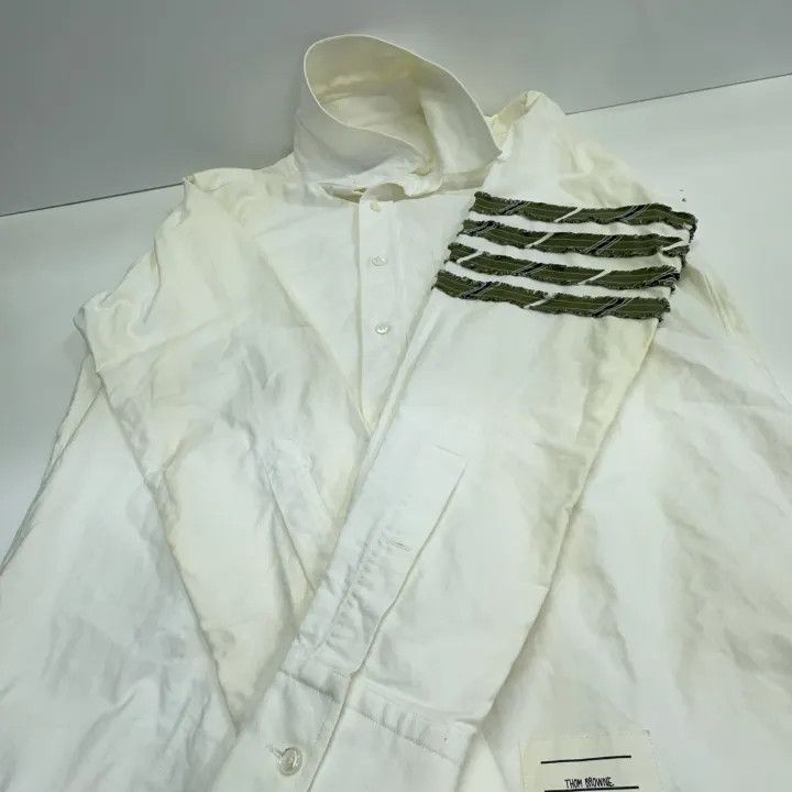 Thom Browne Thom Browne White Long Sleeve Shirt 0079 Size US S / EU 44-46 / 1 - 12 Thumbnail