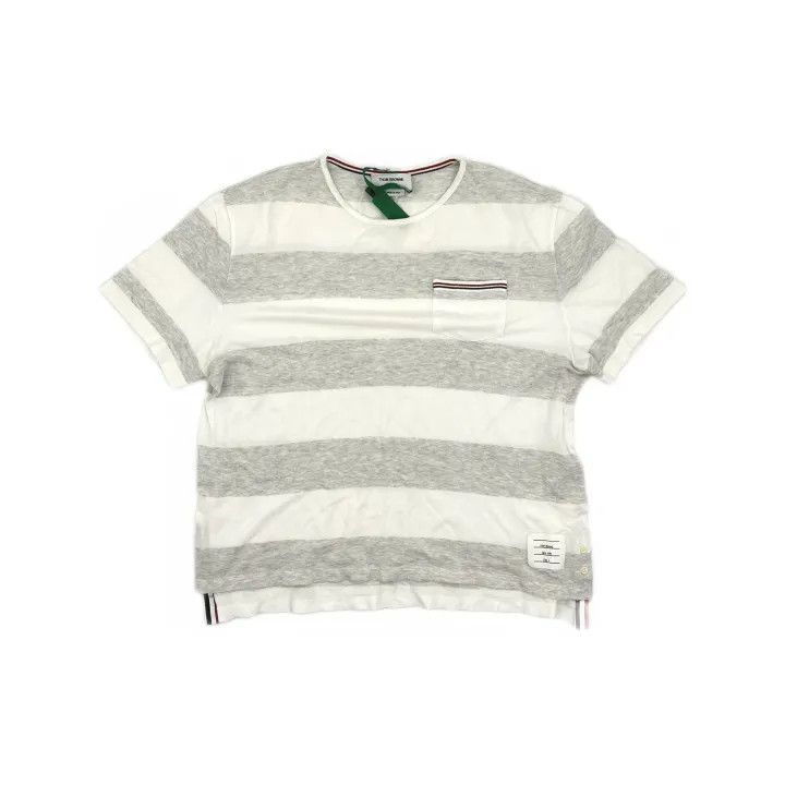 Thom Browne Thom Browne Striped Color Block Short Sleeve Tee 0079 Size US S / EU 44-46 / 1 - 2 Thumbnail