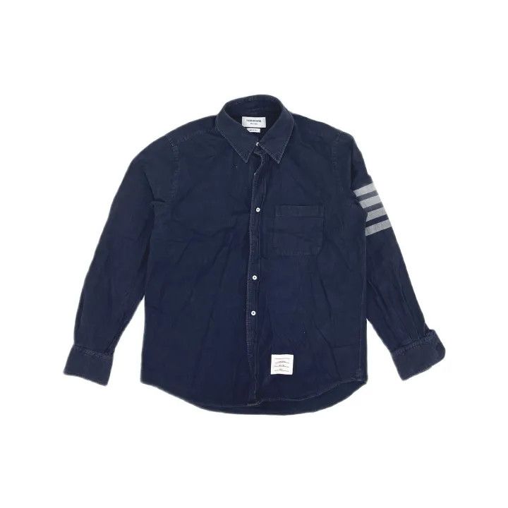 Thom Browne Thom Browne Classic Navy Long Sleeve Shirt 0079 Size US M / EU 48-50 / 2 - 2 Thumbnail