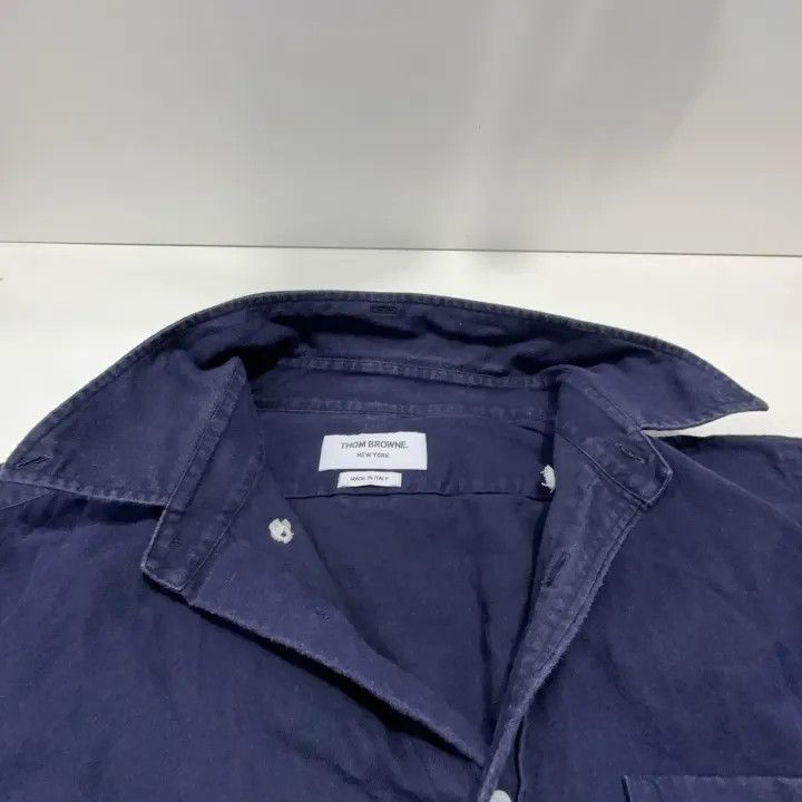 Thom Browne Thom Browne Classic Navy Long Sleeve Shirt 0079 Size US M / EU 48-50 / 2 - 7 Thumbnail
